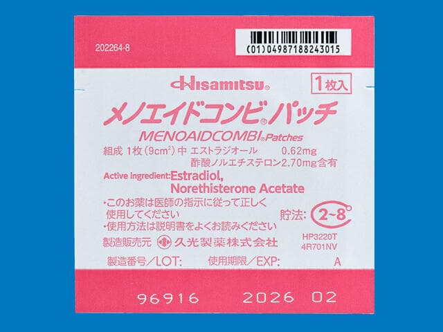 【更年期贴片】雌二醇/醋酸诺乙酮贴片 Menoaid Combipatch 24枚 荷尔蒙贴 缓解潮热 出汗等症状